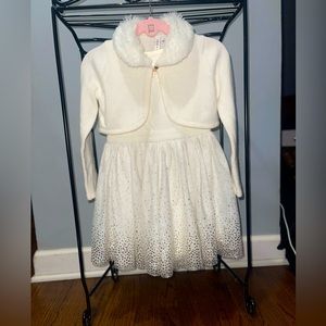 White Easter dress and the perfect sweater